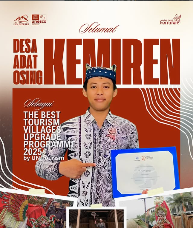 Desa Adat Osing Kemiren Banyuwangi Raih Penghargaan Bergengsi Dunia dari UN Tourism